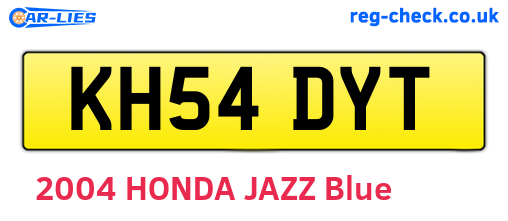 KH54DYT are the vehicle registration plates.