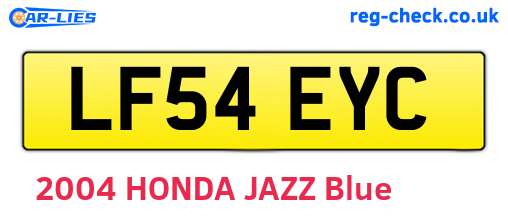 LF54EYC are the vehicle registration plates.