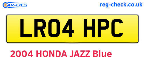 LR04HPC are the vehicle registration plates.