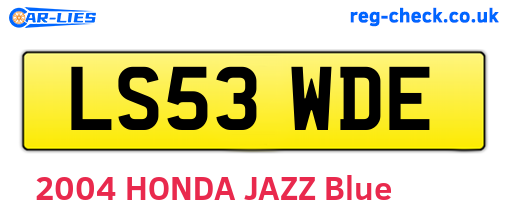 LS53WDE are the vehicle registration plates.