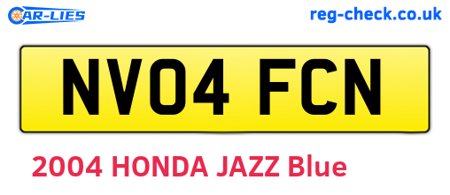 NV04FCN are the vehicle registration plates.