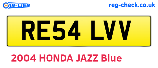 RE54LVV are the vehicle registration plates.