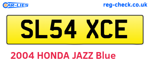 SL54XCE are the vehicle registration plates.