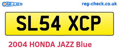SL54XCP are the vehicle registration plates.