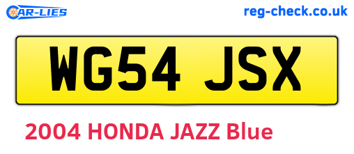 WG54JSX are the vehicle registration plates.