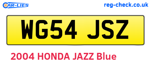 WG54JSZ are the vehicle registration plates.