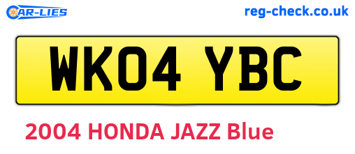 WK04YBC are the vehicle registration plates.