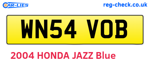 WN54VOB are the vehicle registration plates.