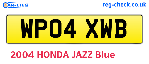 WP04XWB are the vehicle registration plates.