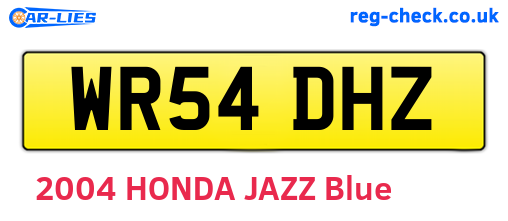 WR54DHZ are the vehicle registration plates.