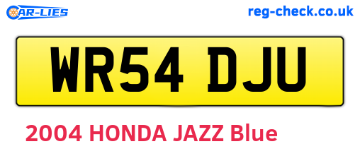 WR54DJU are the vehicle registration plates.