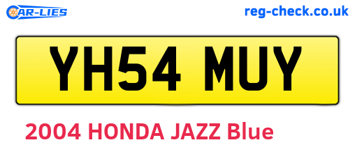 YH54MUY are the vehicle registration plates.