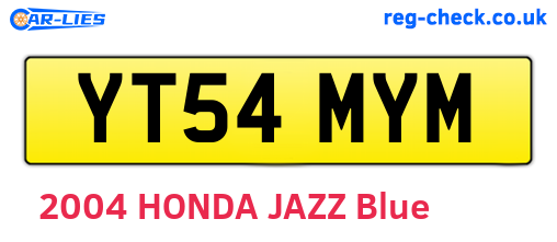 YT54MYM are the vehicle registration plates.