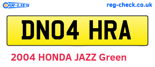 DN04HRA are the vehicle registration plates.