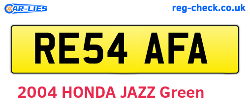 RE54AFA are the vehicle registration plates.