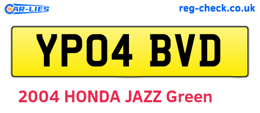 YP04BVD are the vehicle registration plates.