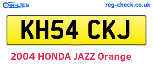 KH54CKJ are the vehicle registration plates.