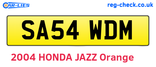 SA54WDM are the vehicle registration plates.