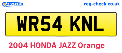 WR54KNL are the vehicle registration plates.