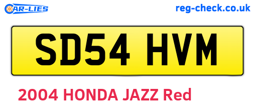 SD54HVM are the vehicle registration plates.