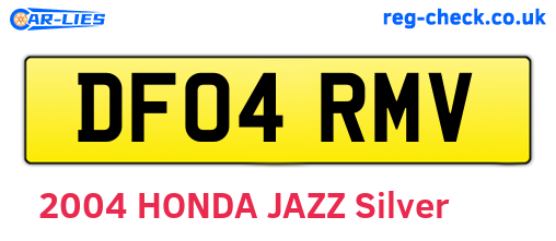 DF04RMV are the vehicle registration plates.