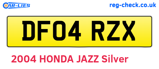 DF04RZX are the vehicle registration plates.