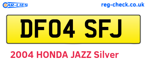 DF04SFJ are the vehicle registration plates.