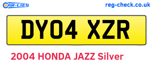 DY04XZR are the vehicle registration plates.