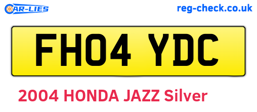 FH04YDC are the vehicle registration plates.