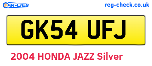 GK54UFJ are the vehicle registration plates.