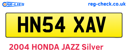 HN54XAV are the vehicle registration plates.