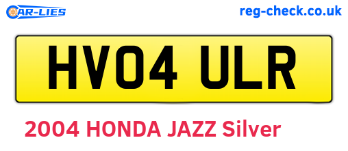 HV04ULR are the vehicle registration plates.