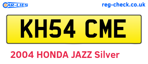 KH54CME are the vehicle registration plates.