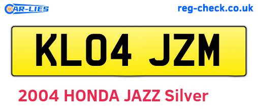 KL04JZM are the vehicle registration plates.