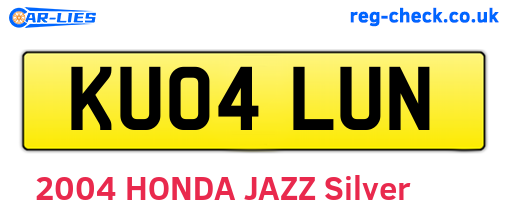 KU04LUN are the vehicle registration plates.