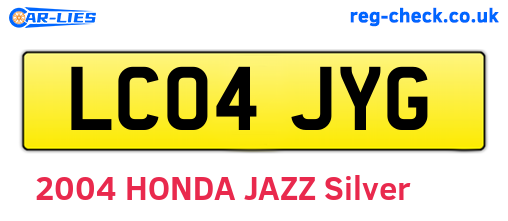 LC04JYG are the vehicle registration plates.
