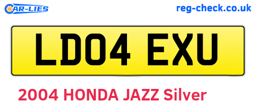 LD04EXU are the vehicle registration plates.