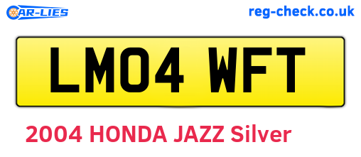 LM04WFT are the vehicle registration plates.
