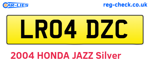 LR04DZC are the vehicle registration plates.