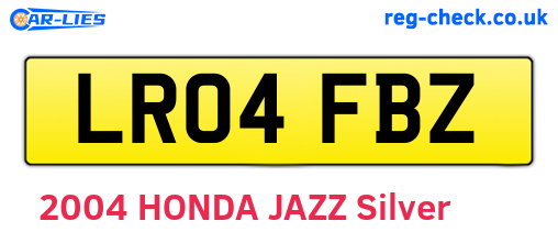 LR04FBZ are the vehicle registration plates.