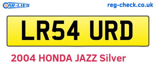 LR54URD are the vehicle registration plates.