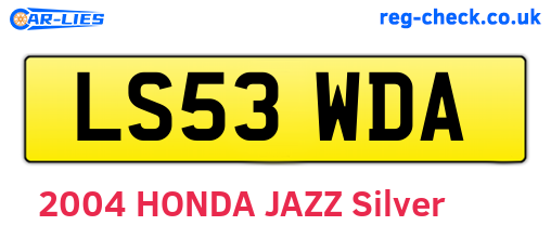 LS53WDA are the vehicle registration plates.