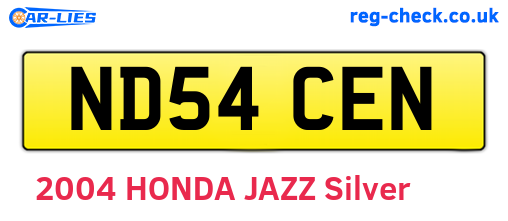 ND54CEN are the vehicle registration plates.
