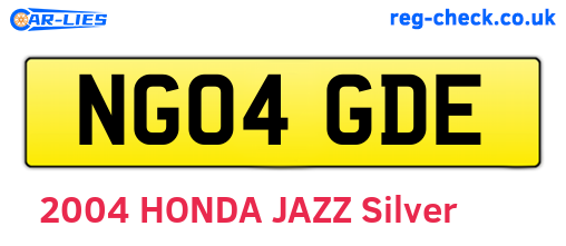 NG04GDE are the vehicle registration plates.