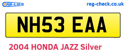 NH53EAA are the vehicle registration plates.