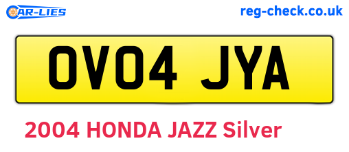 OV04JYA are the vehicle registration plates.