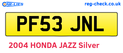 PF53JNL are the vehicle registration plates.