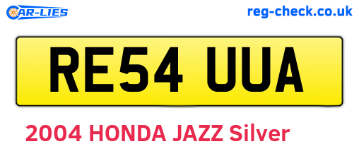 RE54UUA are the vehicle registration plates.