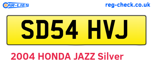 SD54HVJ are the vehicle registration plates.