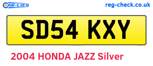 SD54KXY are the vehicle registration plates.